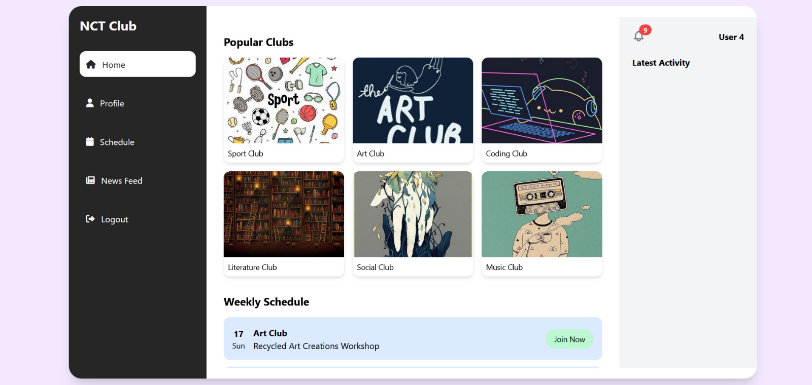 club management system preview